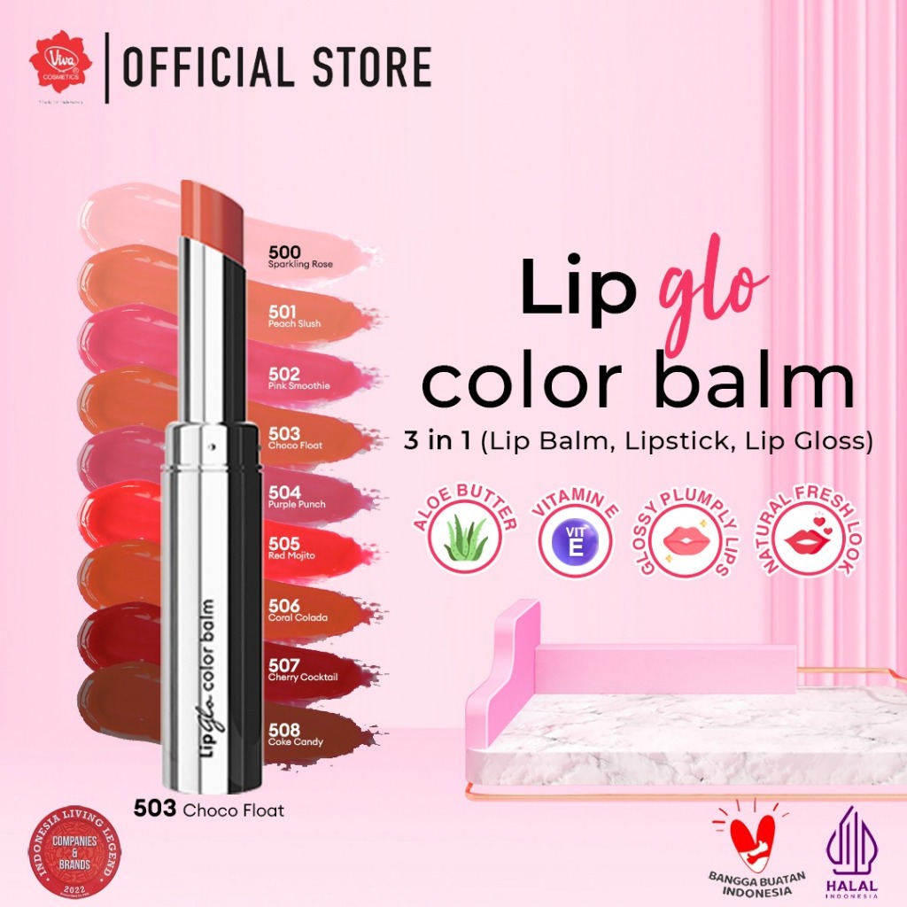 Red-A Lip Glo Color Balm 3in1 - 508 Coke Candy (Lip Glow + Lip Balm + Lipstick)