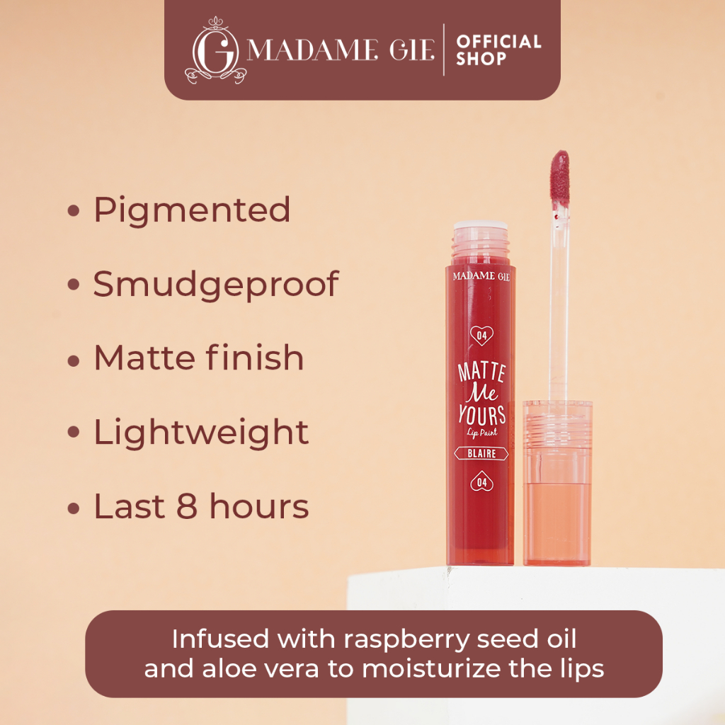Madame Gie Matte Me Yours Lip Paint 4gr - 01 Cleo