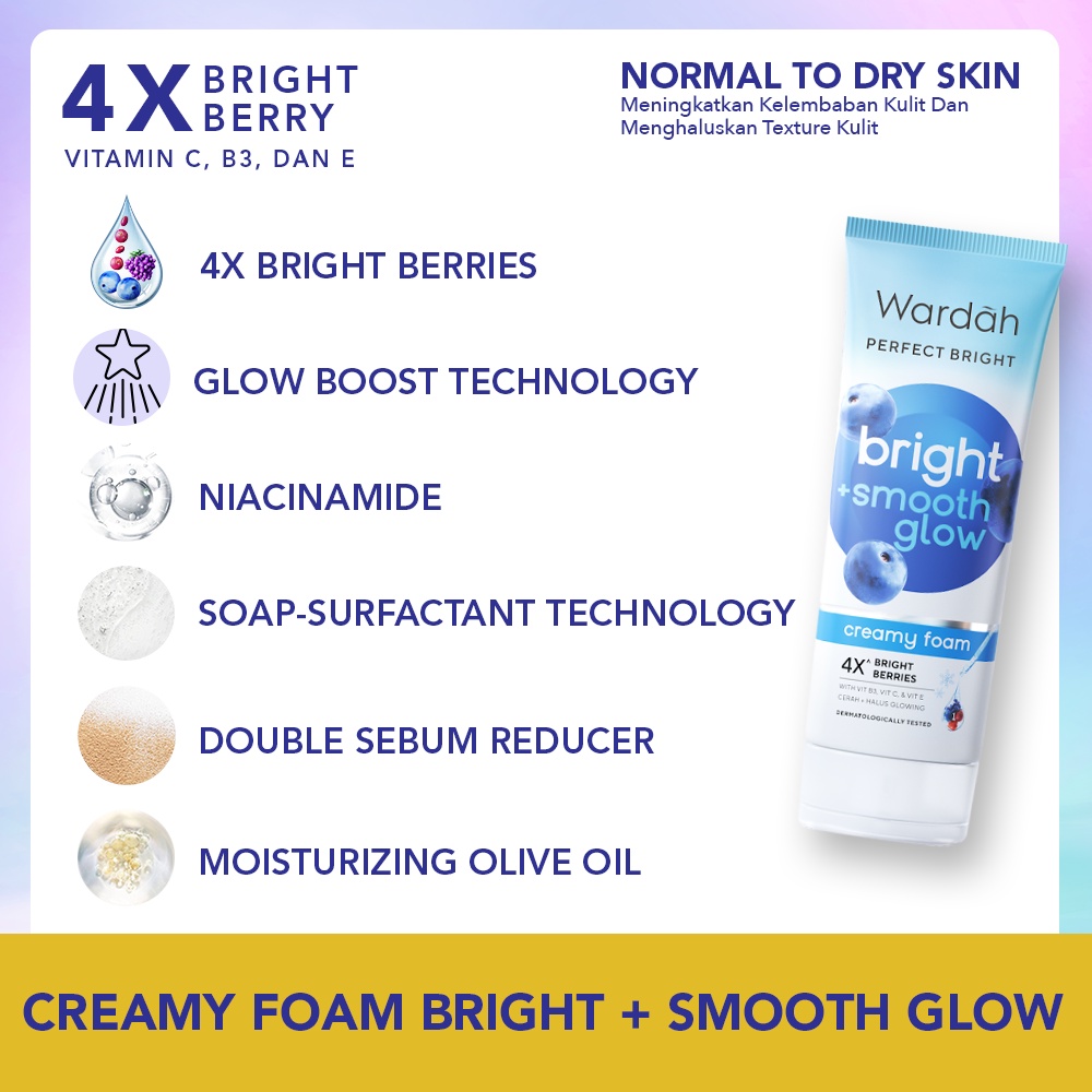 Wardah Perfect Bright Creamy Foam Brightening+ Smooth Glow 100ml