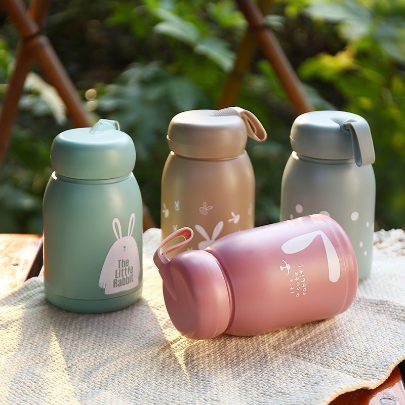 Botol Tumblr Kaca Bunny 330ml - Botol Kaca Motif Kelinci