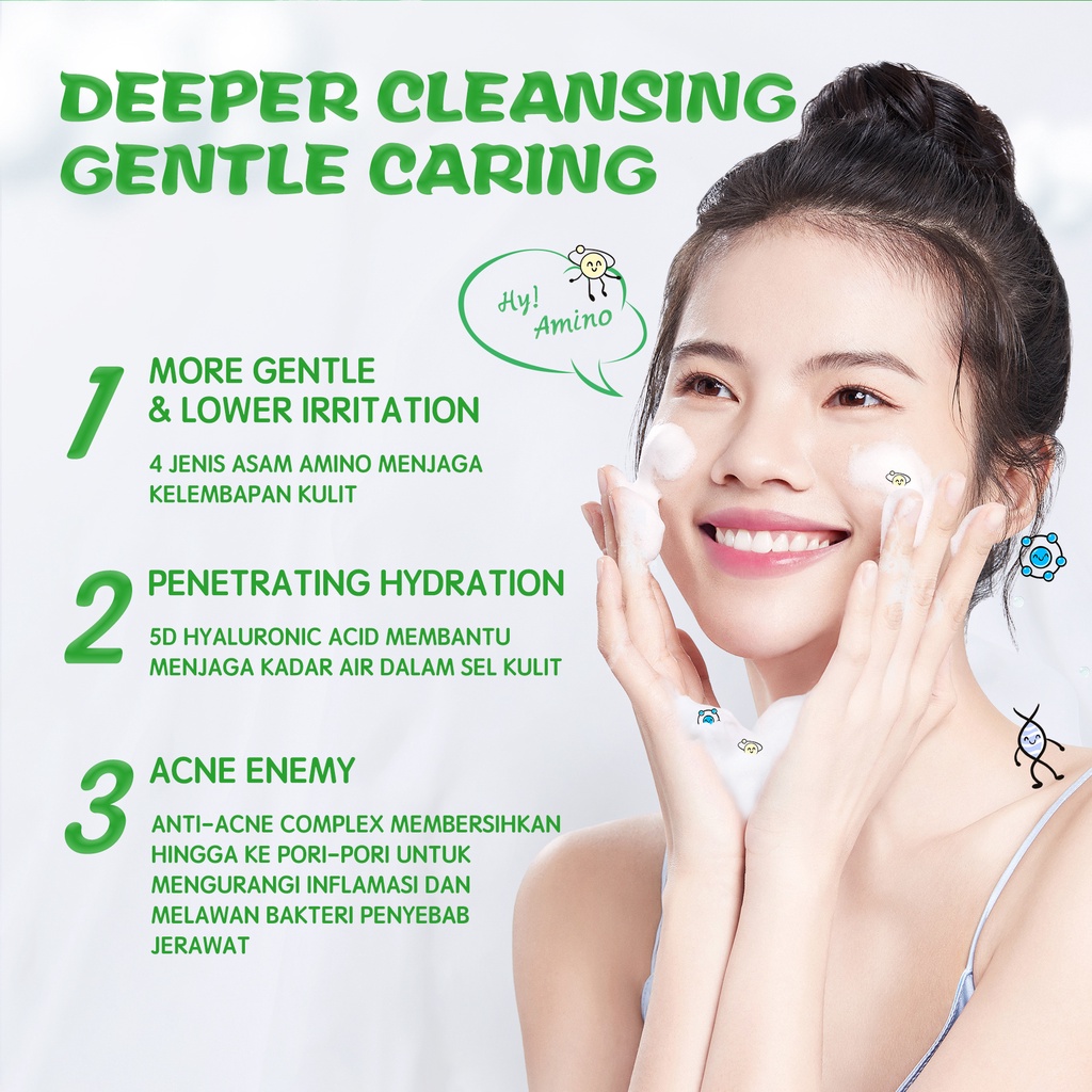 YOU Hy! Amino AC-Ttack Anti-Acne Facial Wash 100gr (Hijau)