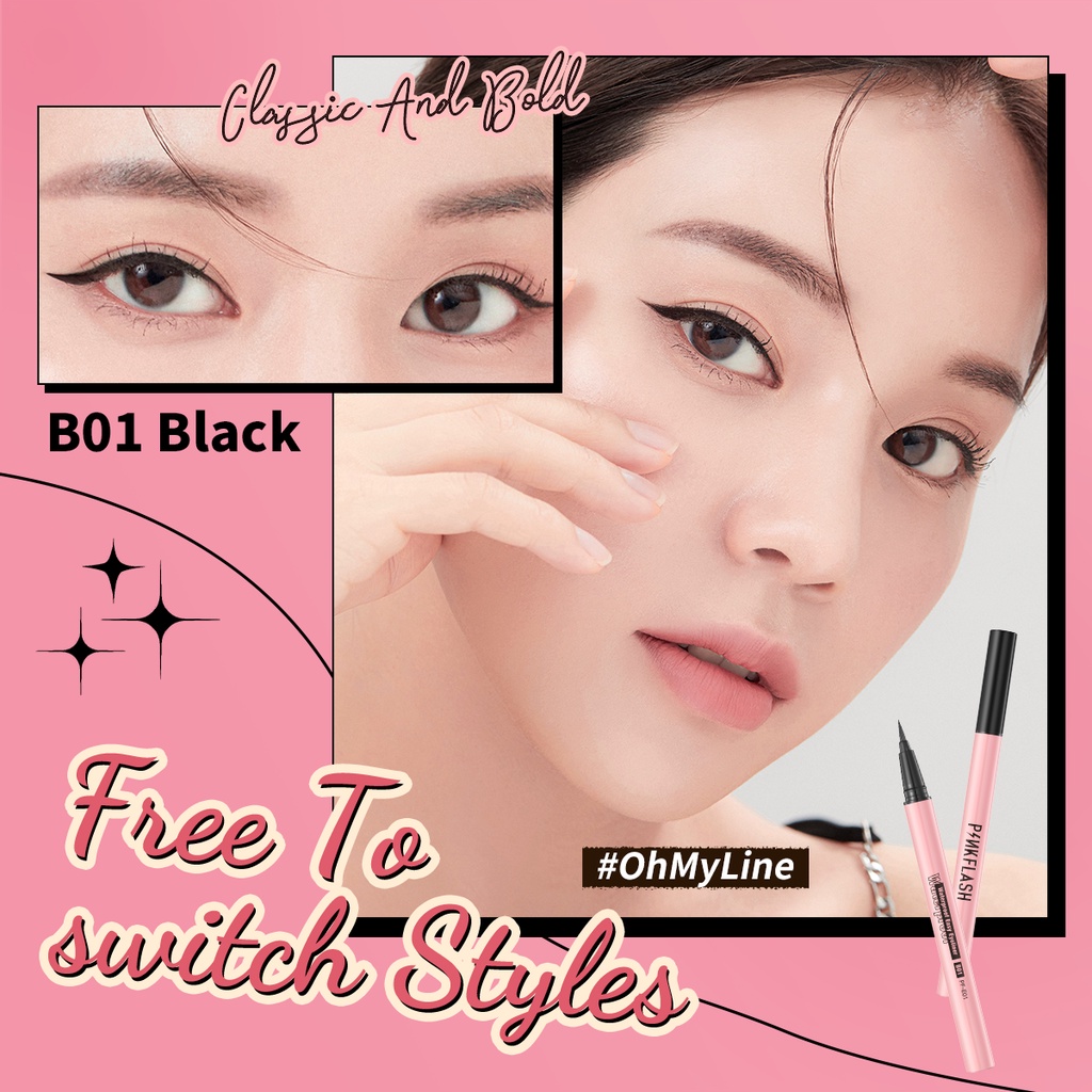 Pinkflash Waterproof Easy Eyeliner Pen E01 - Black