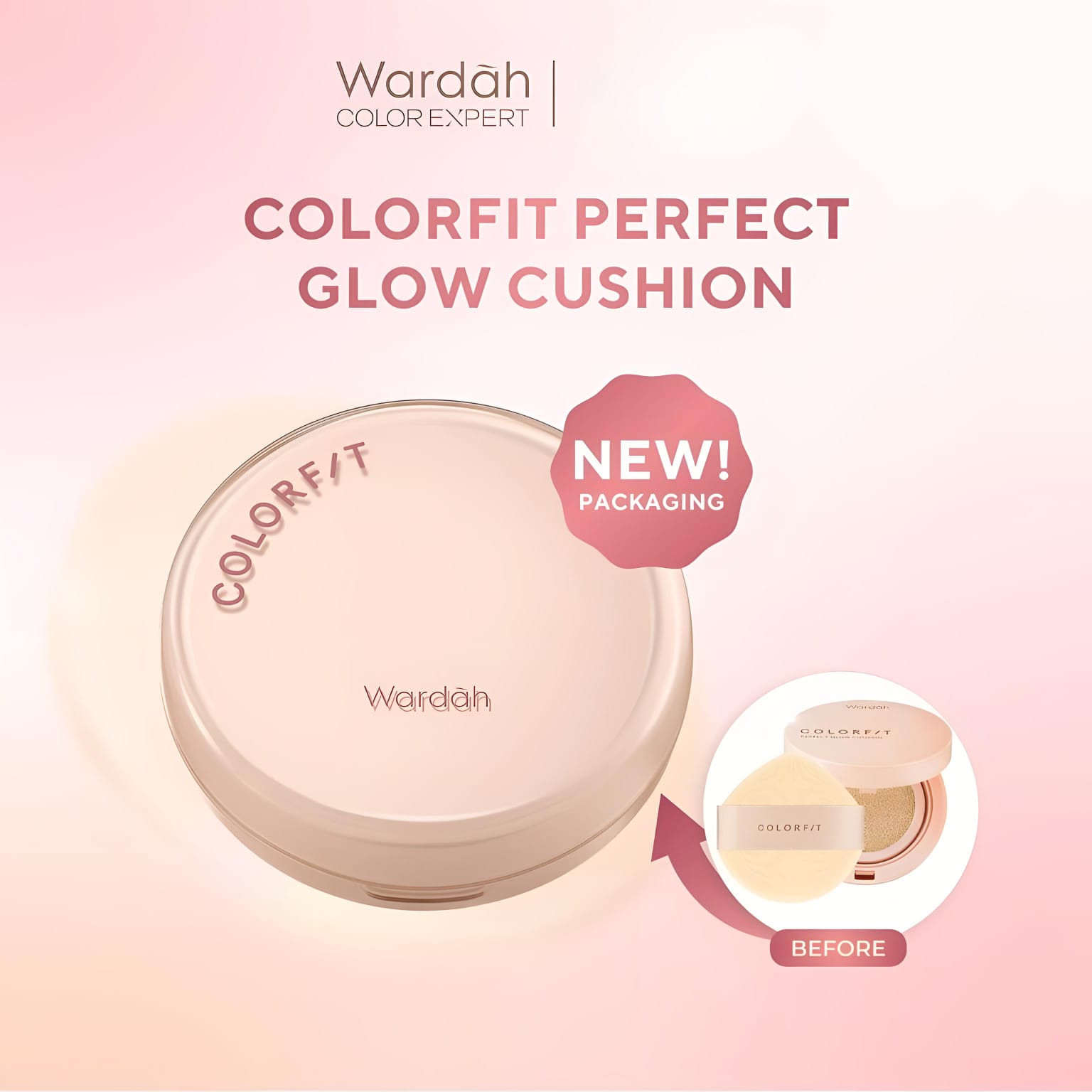 Wardah Colorfit Perfect Glow Cushion 15gr - 11C Pink Fair