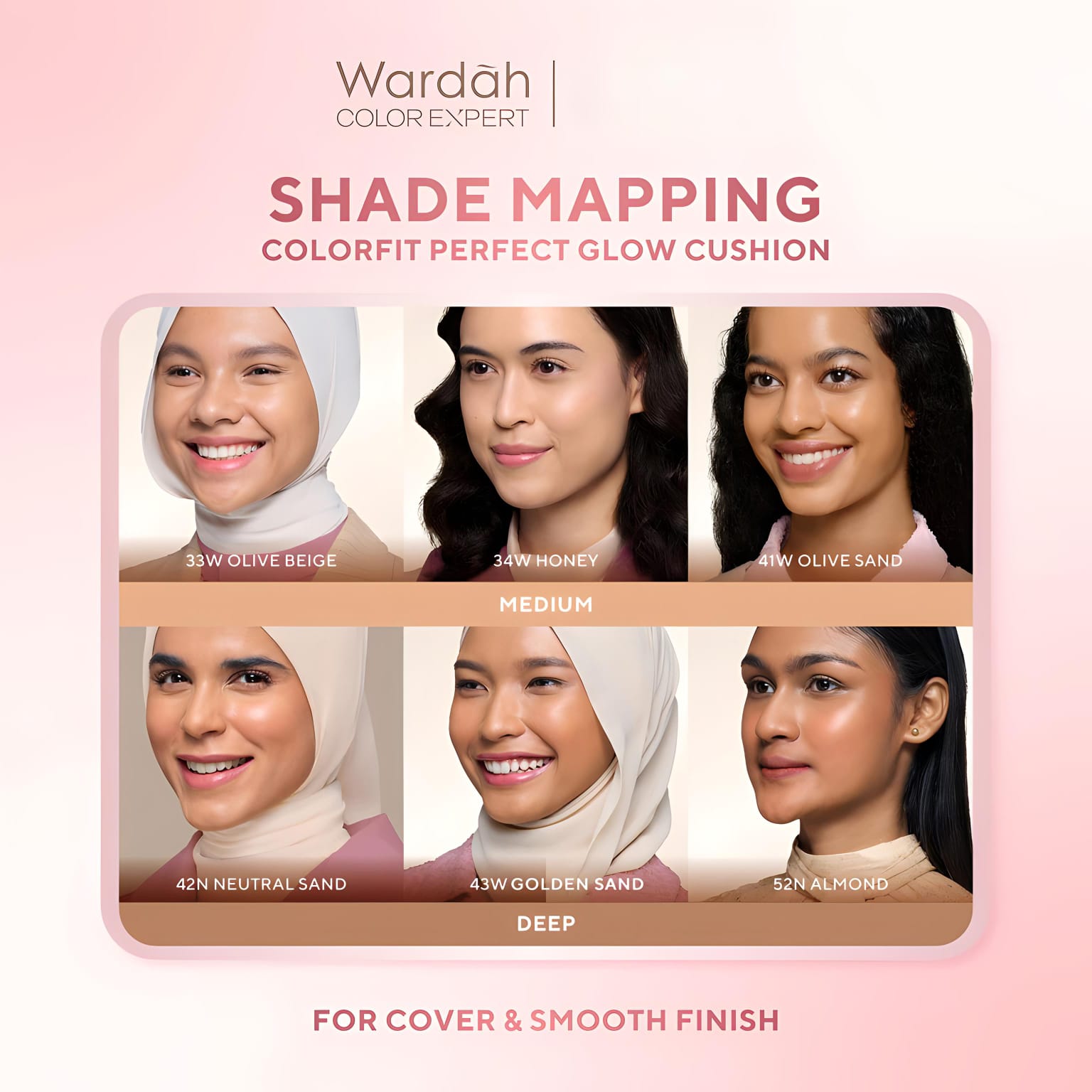 Wardah Colorfit Perfect Glow Cushion 15gr - 11C Pink Fair