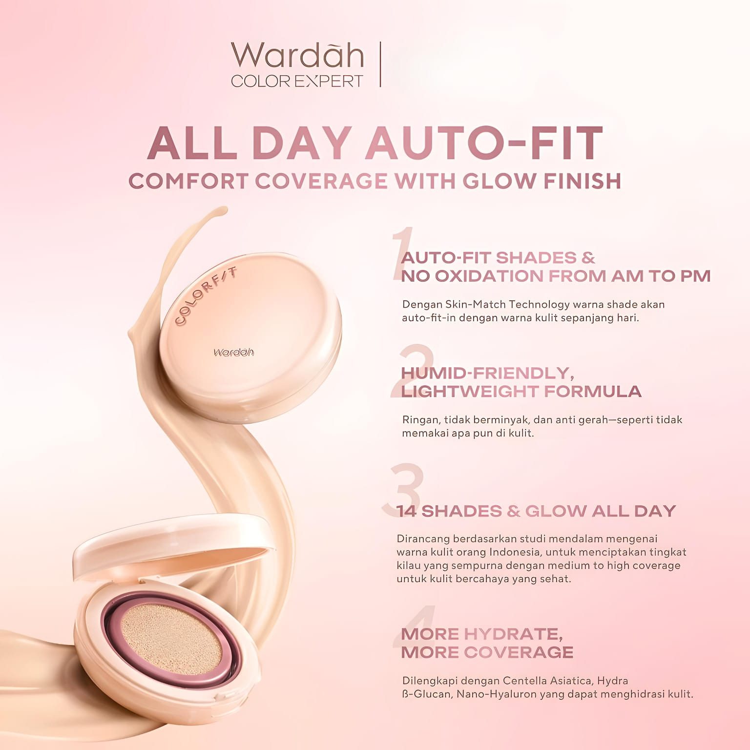 Wardah Colorfit Perfect Glow Cushion 15gr - 33W Olive Beige