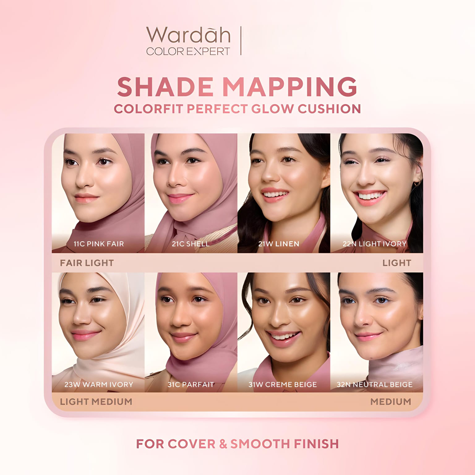 Wardah Colorfit Perfect Glow Cushion 15gr - 33W Olive Beige