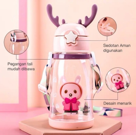 Botol Minum Tanduk Rusa + Tali 600ml