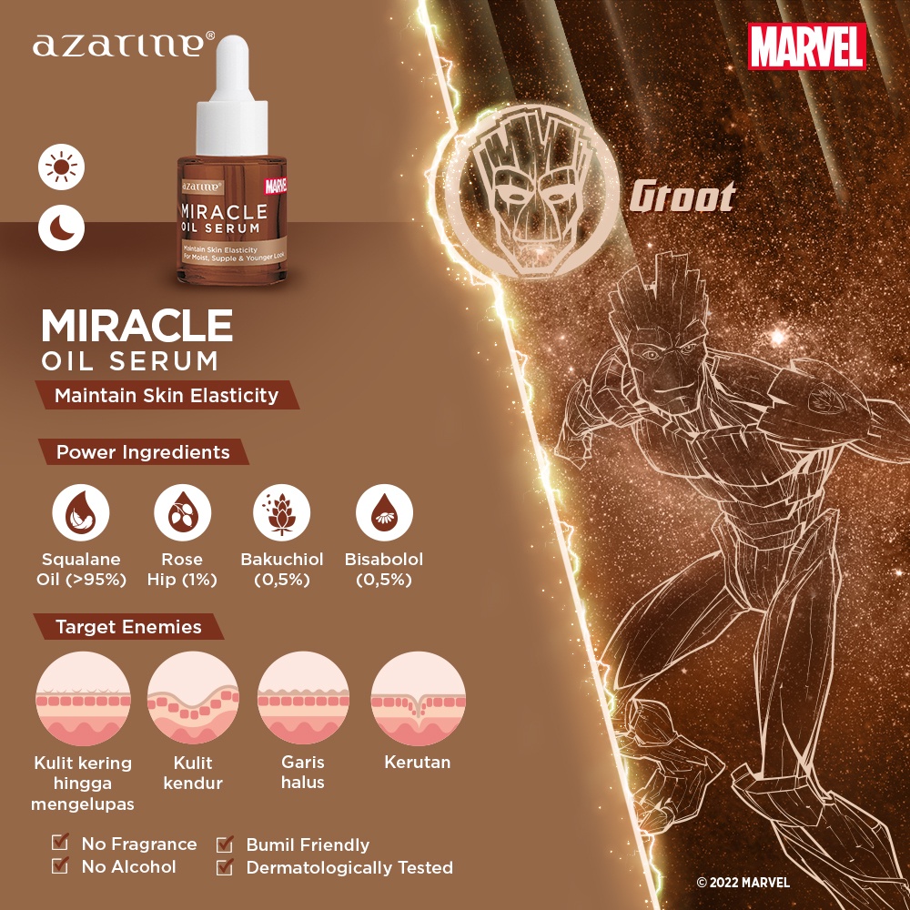 Azarine x Marvel Multi Purpose Miracle Face Oil Serum 20ml