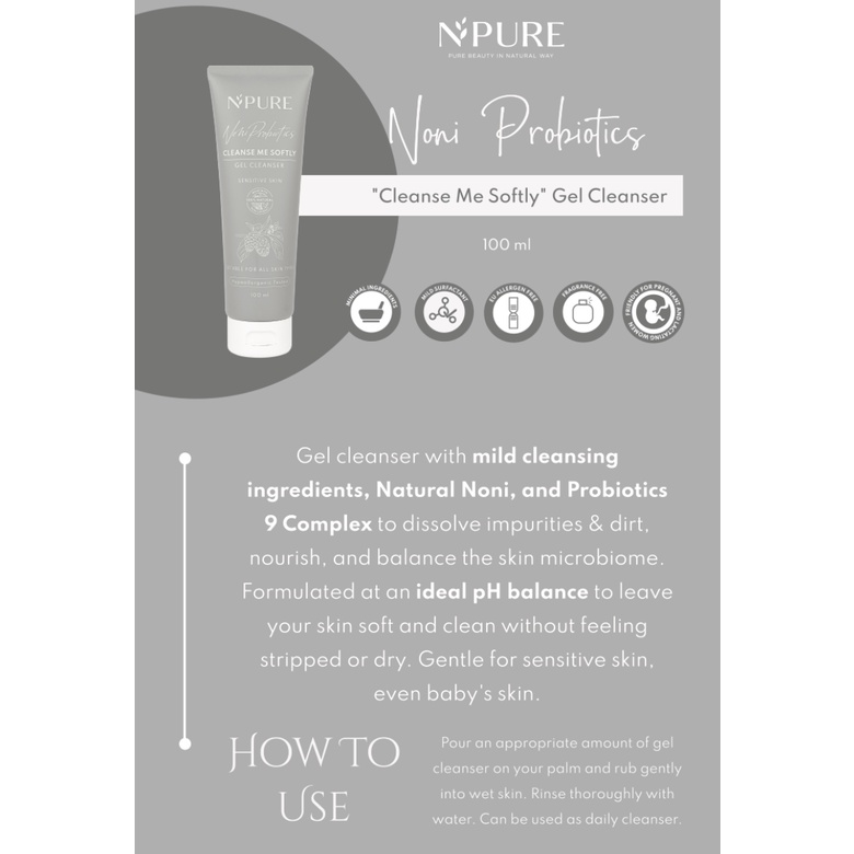 Npure Noni Probiotics Cleanse Me Hypoallergenic Gel Cleanser 100ml