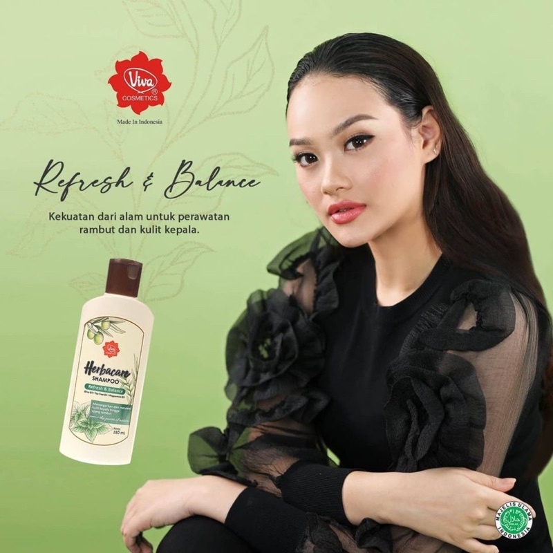 Viva Herbacare Shampoo 180ml - Refresh & Balance (Hijau)