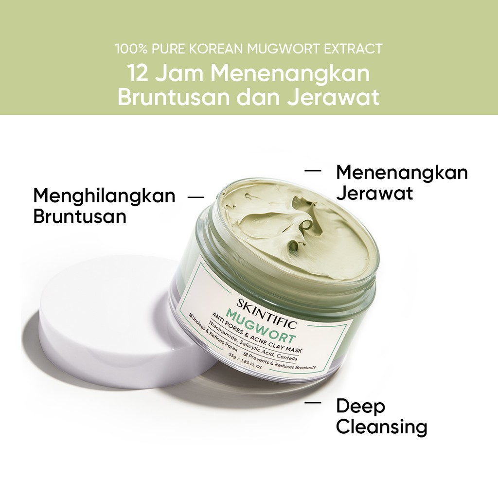 Skintific Mugwort Anti Pores & Acne Clay Mask 55gr