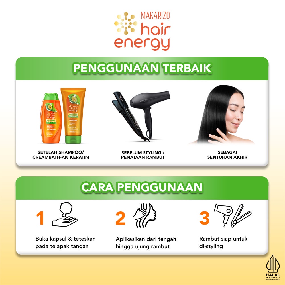 Makarizo Hair Energy Vitaglitz Hair Serum 1ml x 6 - Aloe Melon