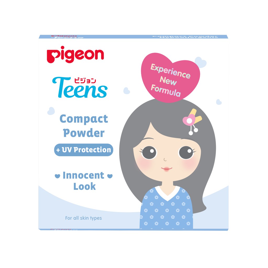 Pigeon Teens Compact Powder + UV Protection Full Size 14gr - Sand (Pack Biru)