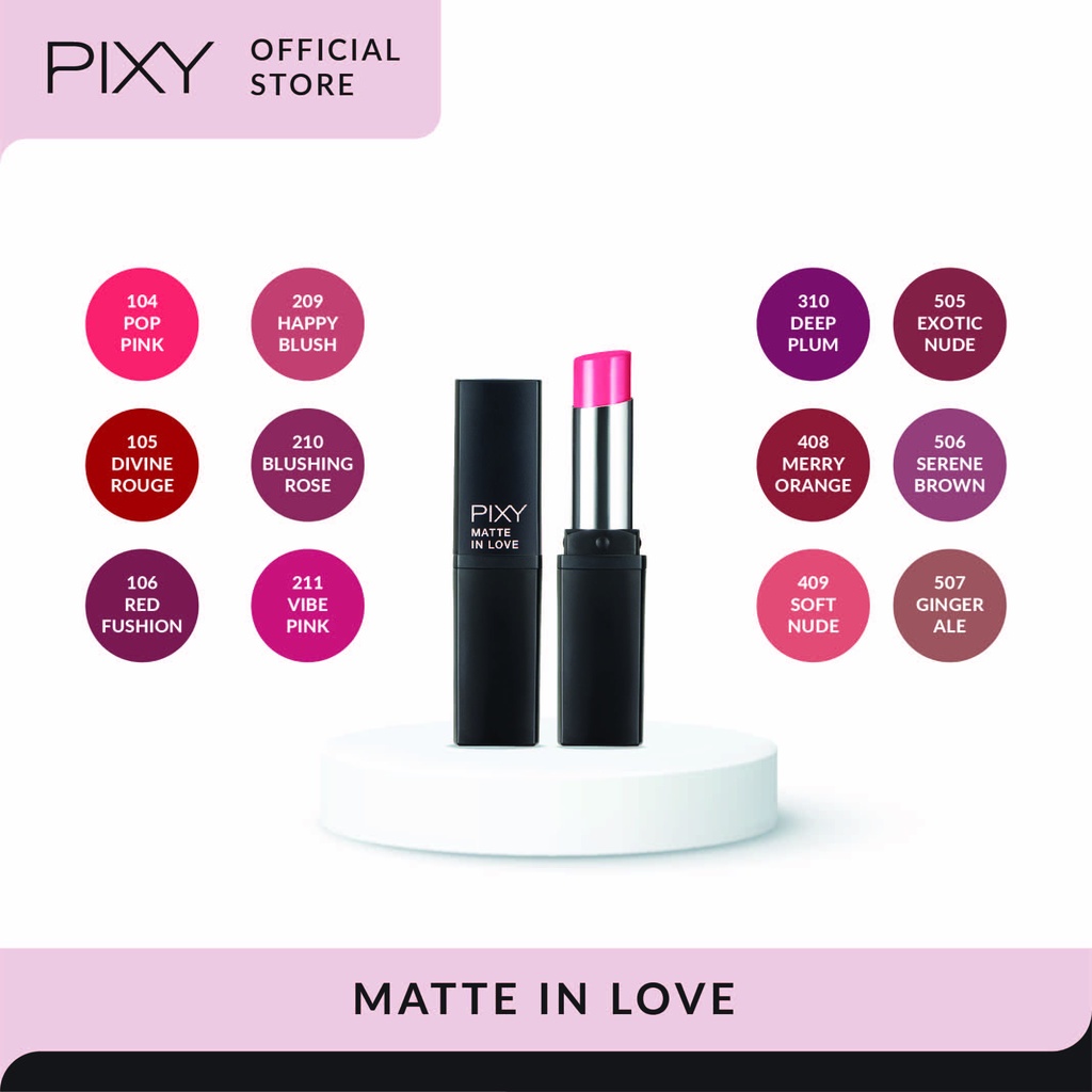 Pixy Matte in Love Lipstick 104 Pop Pink