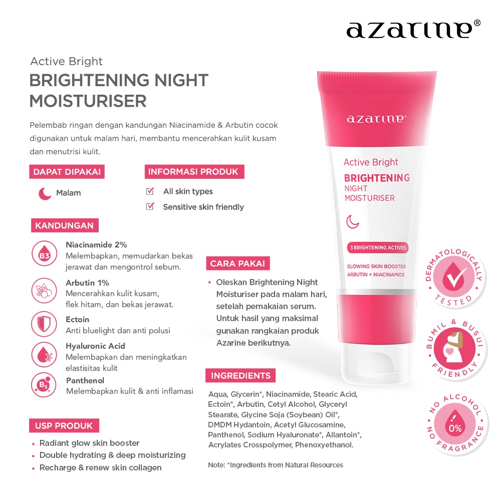 Azarine Active Bright Brightening Night Moisturiser