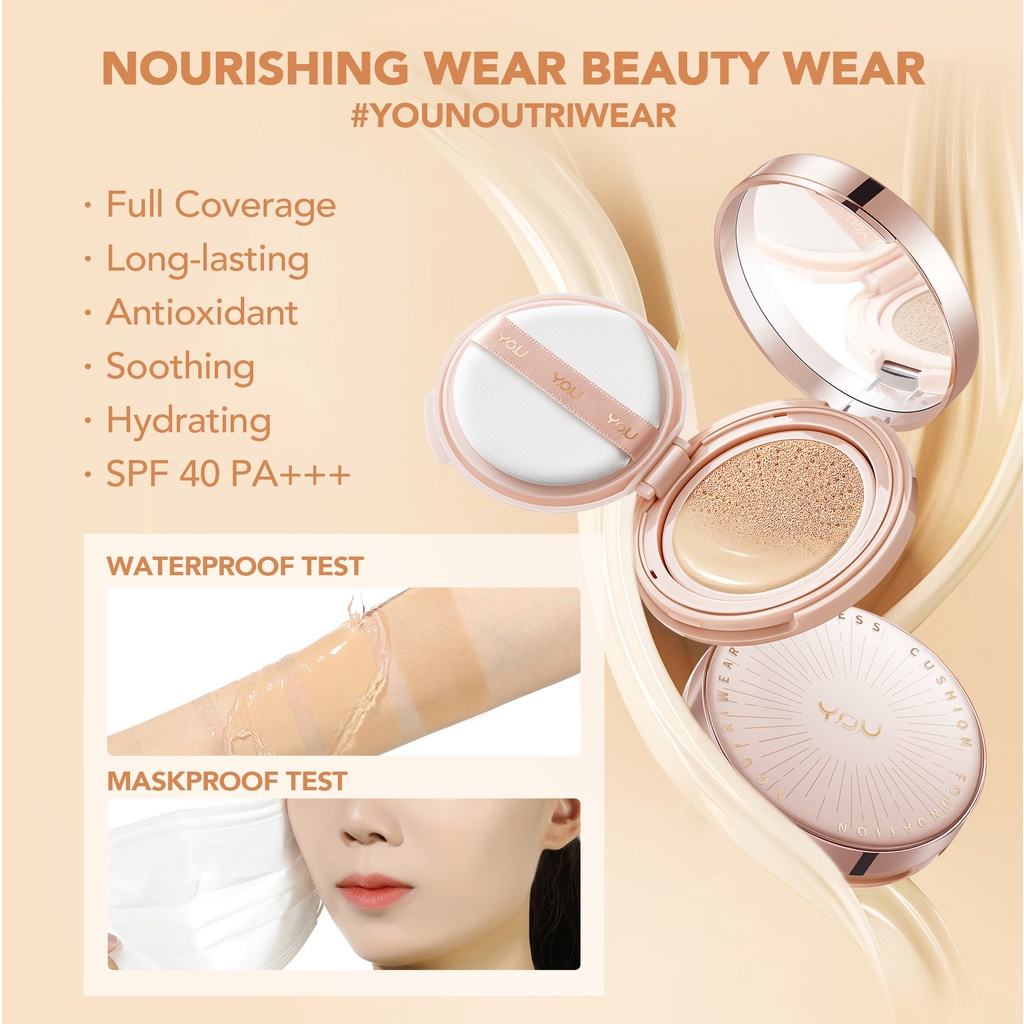 YOU Noutriwear+ Flawless Cushion Foundation Full Size - N508 Medium Beige