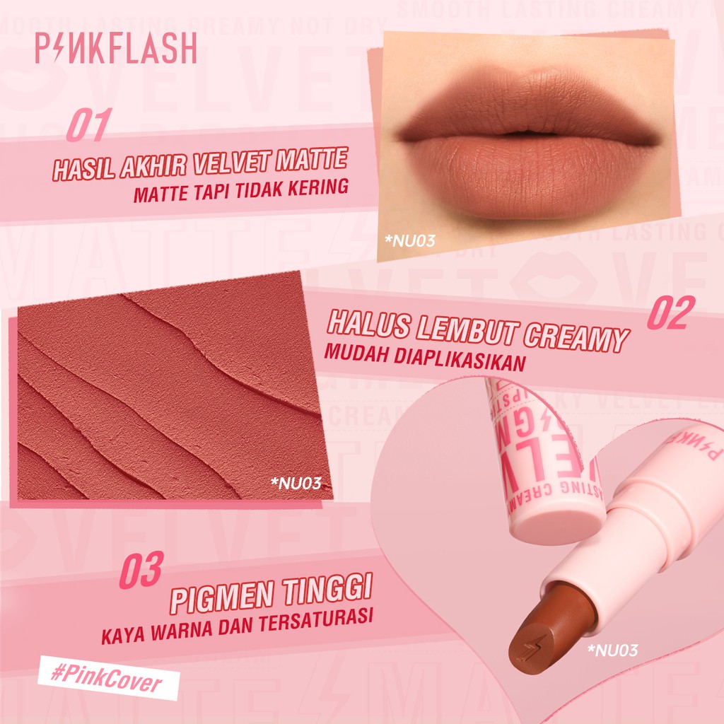 Pinkflash Silky Velvet Lipstick High Pigmented PF-L05 - PK01