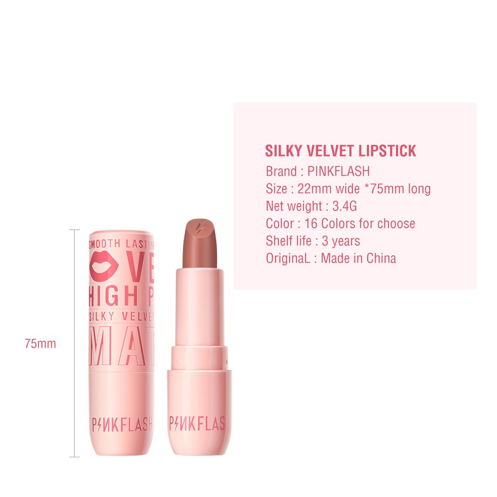 Pinkflash Silky Velvet Lipstick High Pigmented PF-L05 - PK01