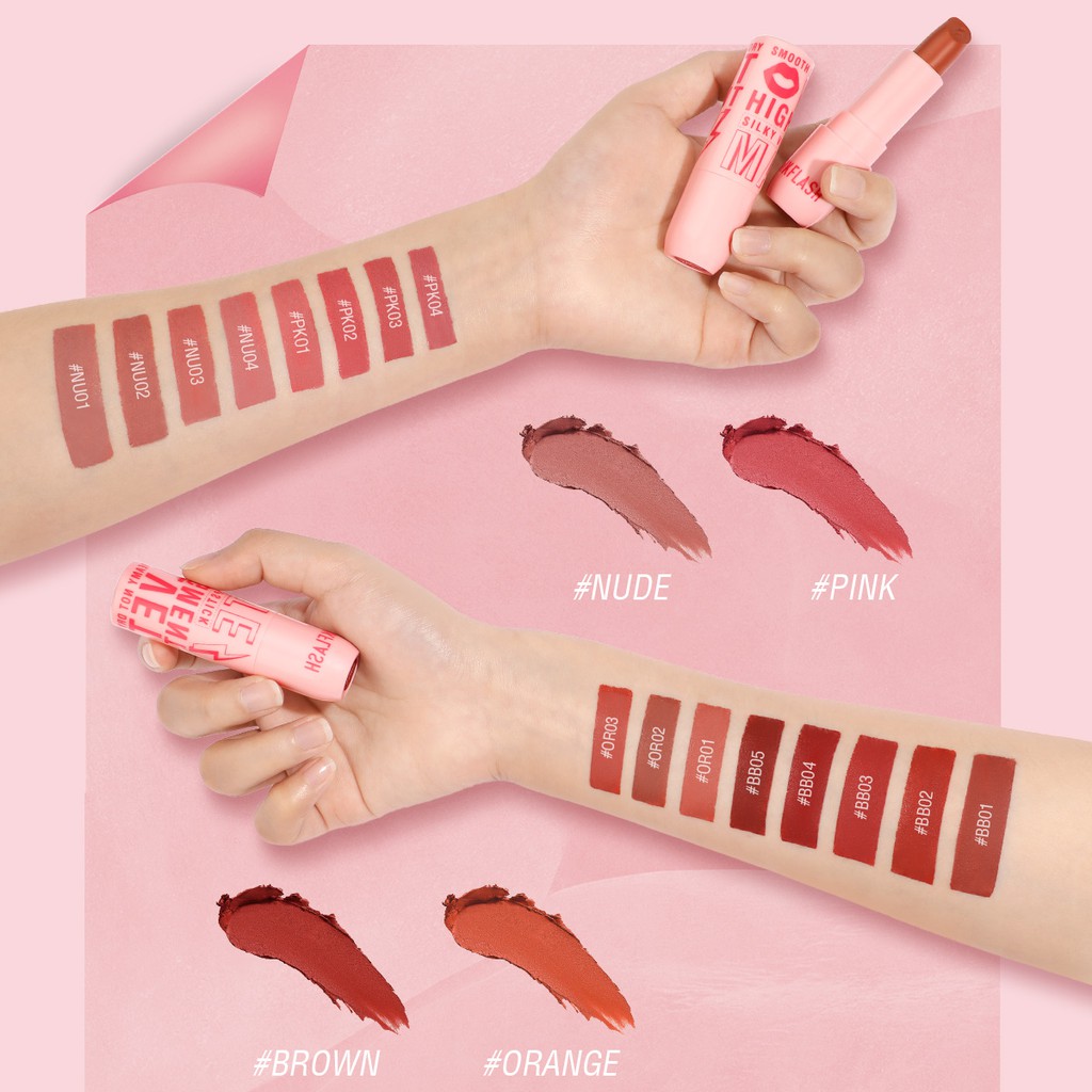 Pinkflash Silky Velvet Lipstick High Pigmented PF-L05 - PK02