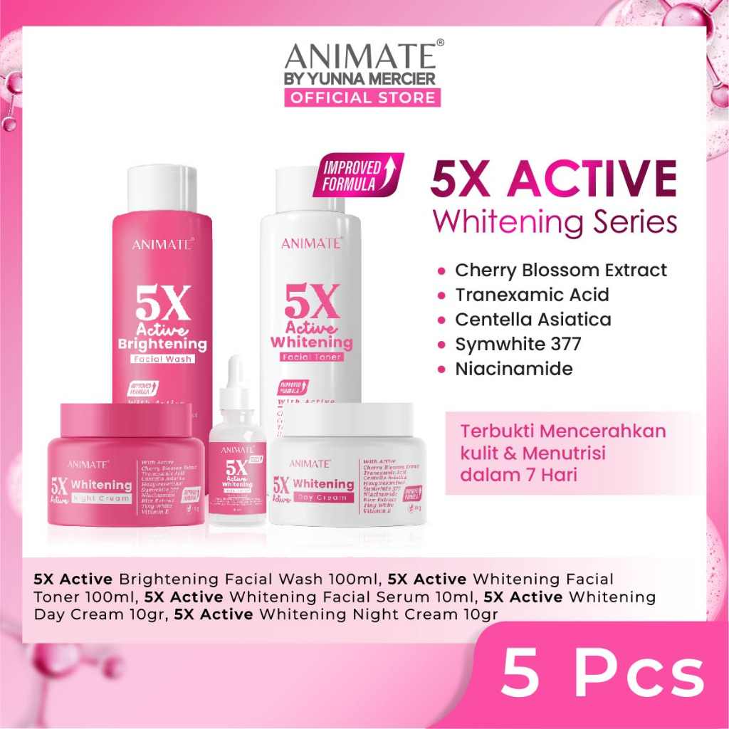 Paket Animate Whitening Series 5in1 (Pink)
