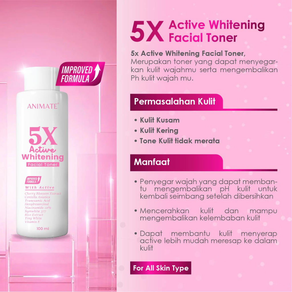 Paket Animate Whitening Series 5in1 (Pink)