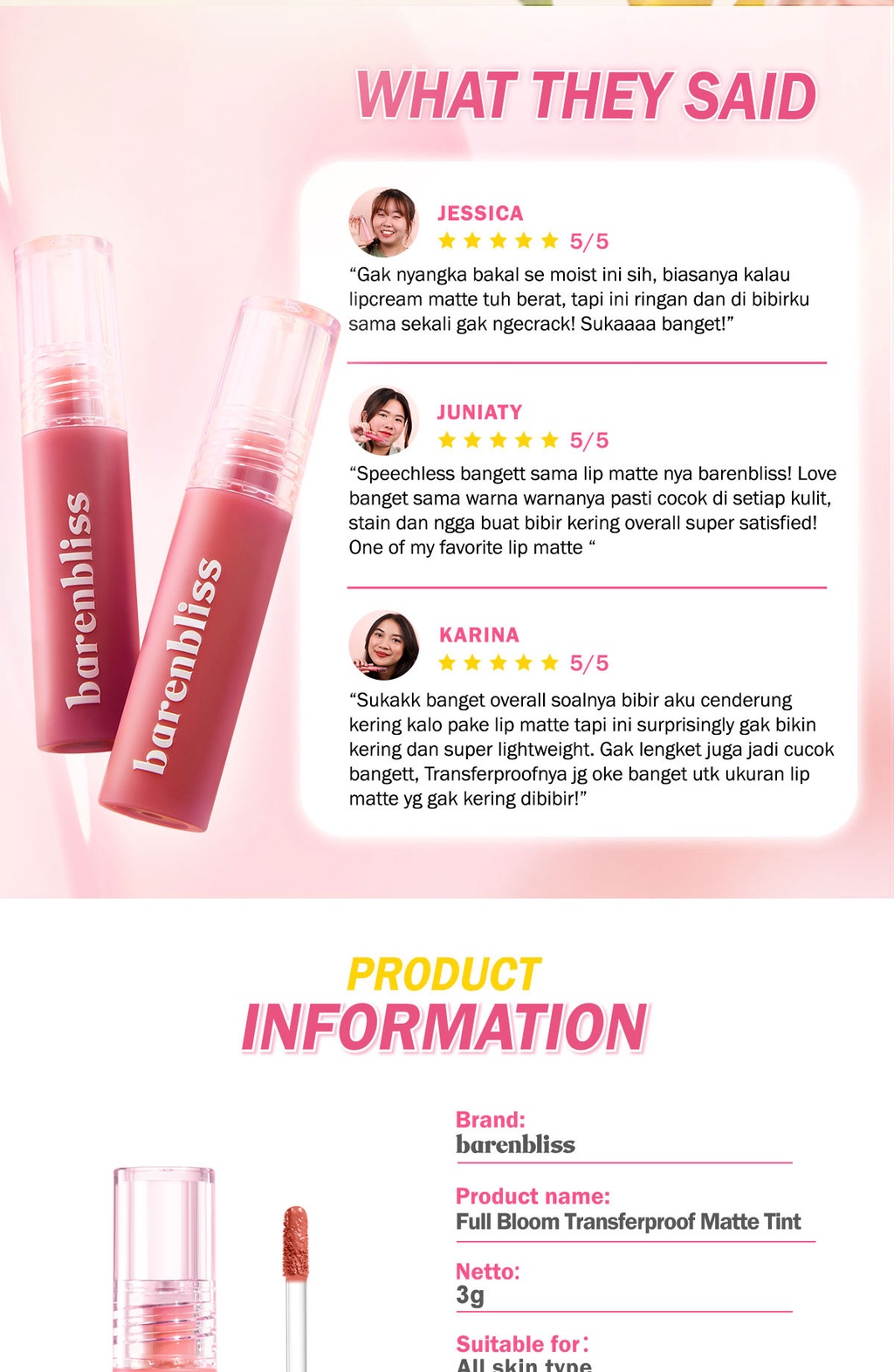 BNB Barenbliss Full Bloom Transferproof Matte Tint - 04 Sunny Rose