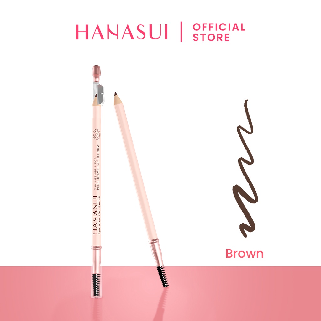 Hanasui Eyebrowtiful Pencil 2in1 - Brown (Pensil Alis)