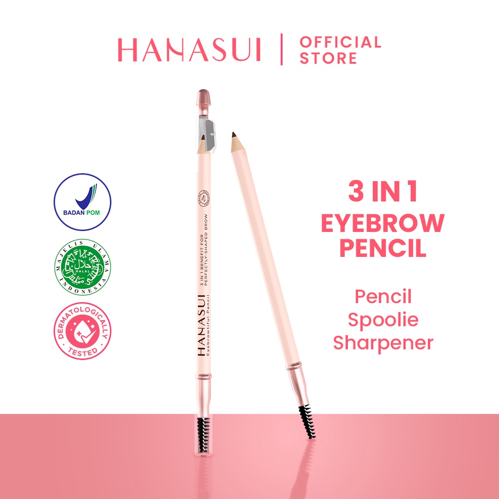Hanasui Eyebrowtiful Pencil 2in1 - Light Brown (Pensil Alis)