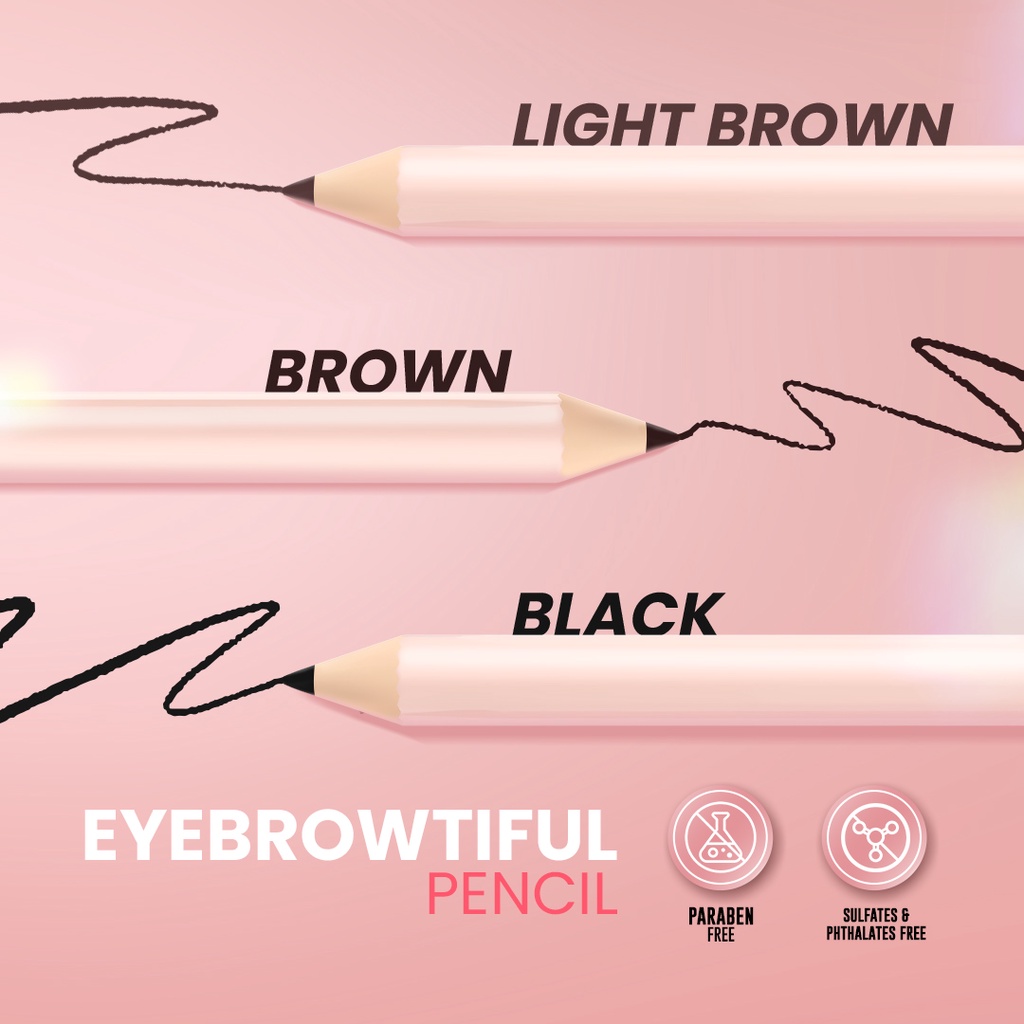 Hanasui Eyebrowtiful Pencil 2in1 - Light Brown (Pensil Alis)