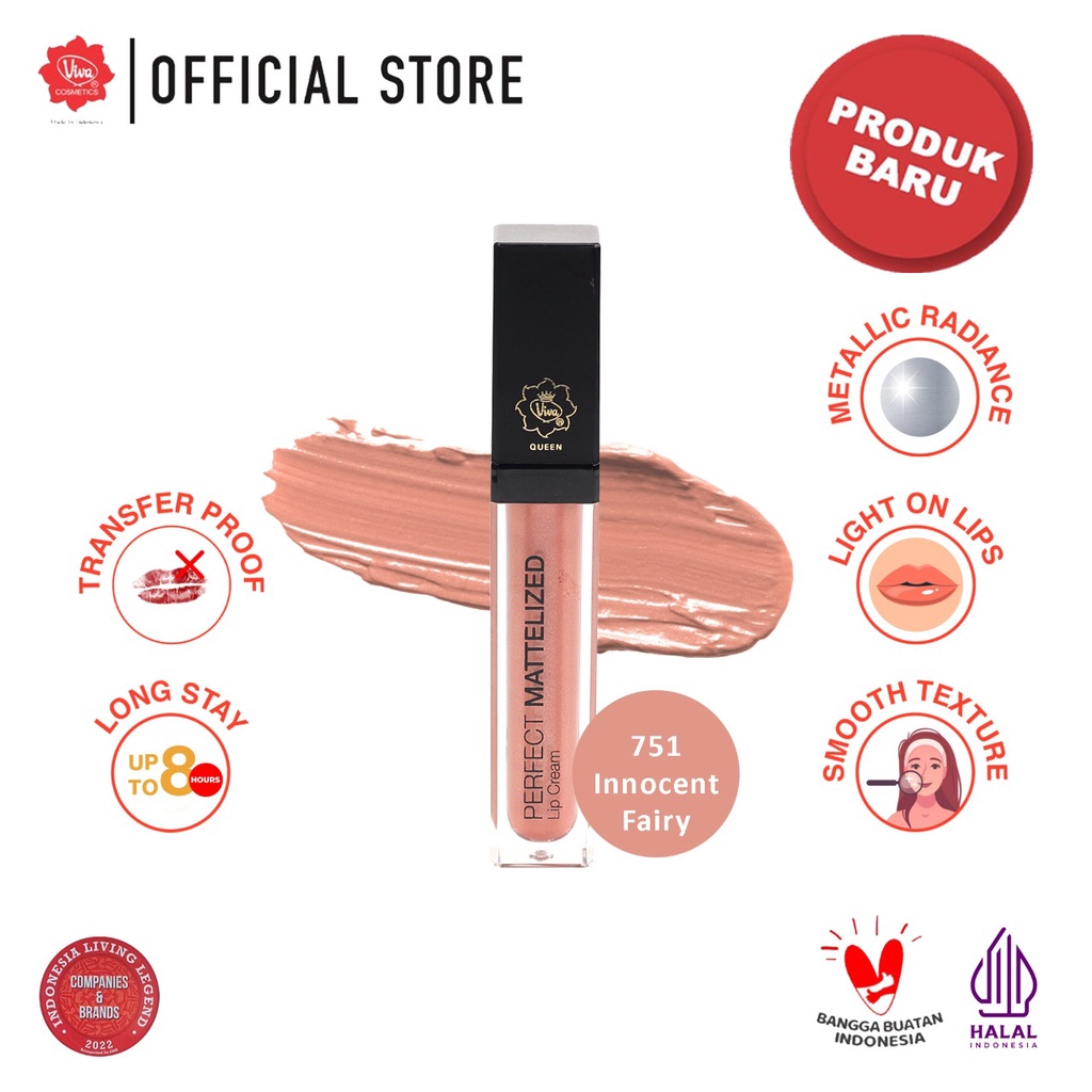 Viva Queen Perfect Mattelized Lip Cream 7g - 751 Innocent Fairy