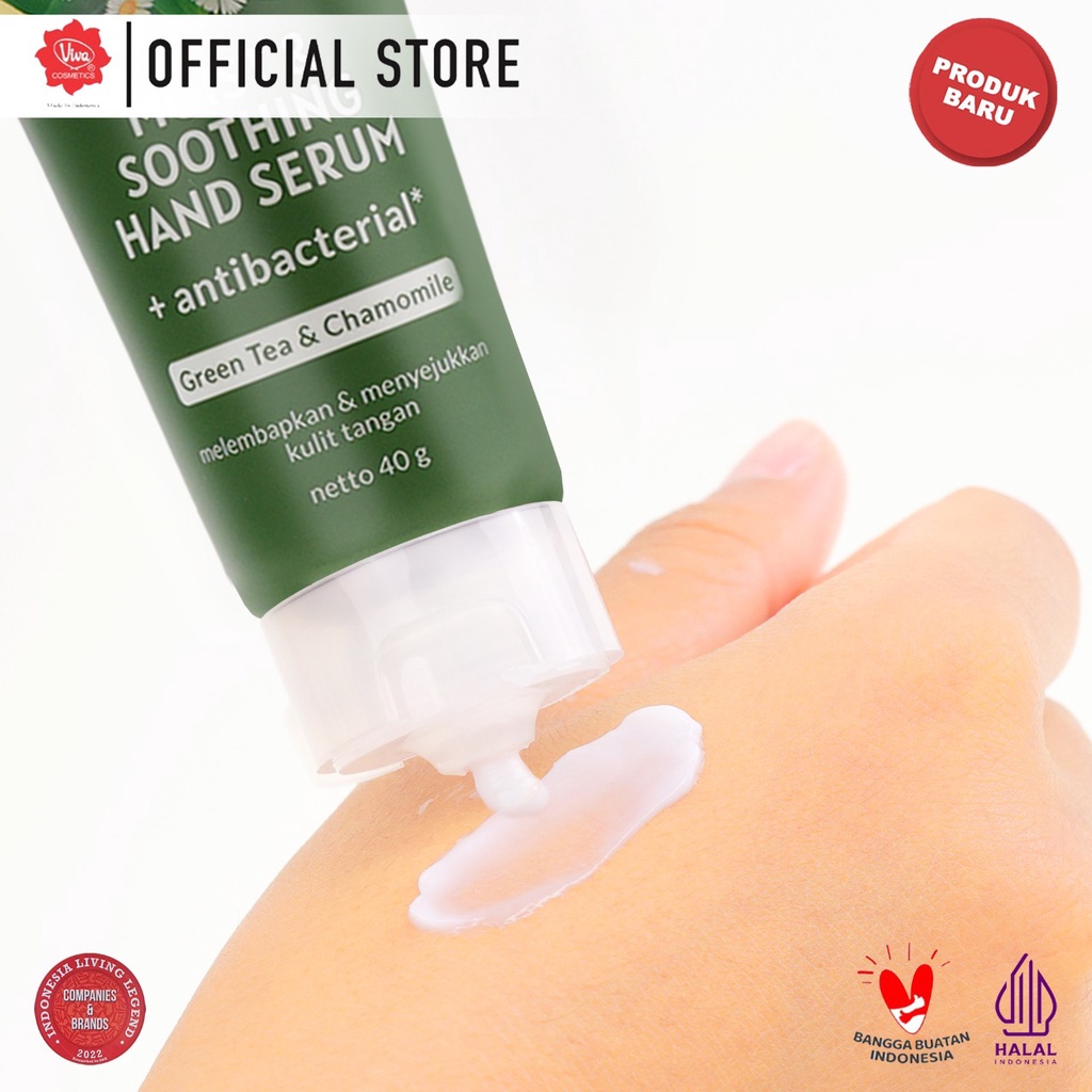 Viva White Hand Serum + Antibacterial 40gr - Green Tea & Chamomile (Hijau)