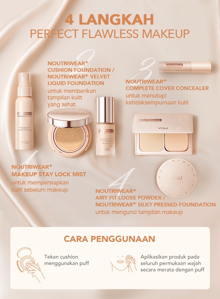 YOU Noutriwear+ Flawless Cushion Foundation REFILL - W703 Warm Ivory