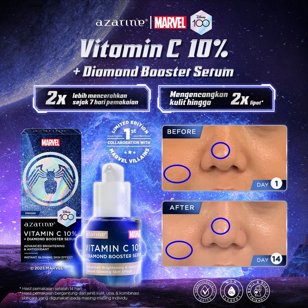Azarine x Marvel Vitamin C 10% + Diamond Booster Serum 20ml