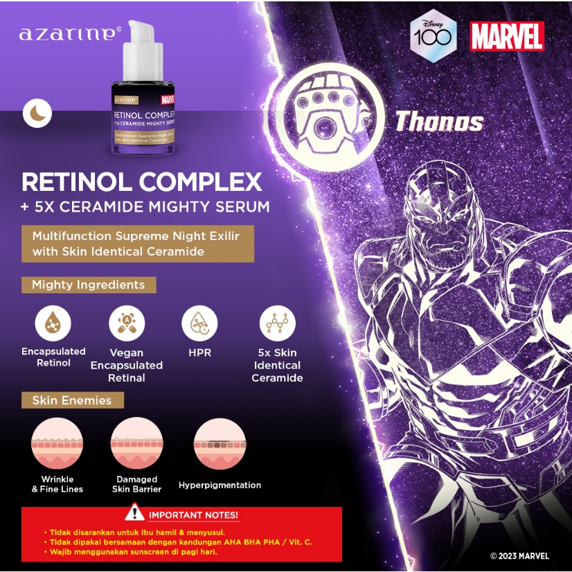 Azarine x Marvel Retinol Complex + 5x Ceramide Mighty Serum 20ml