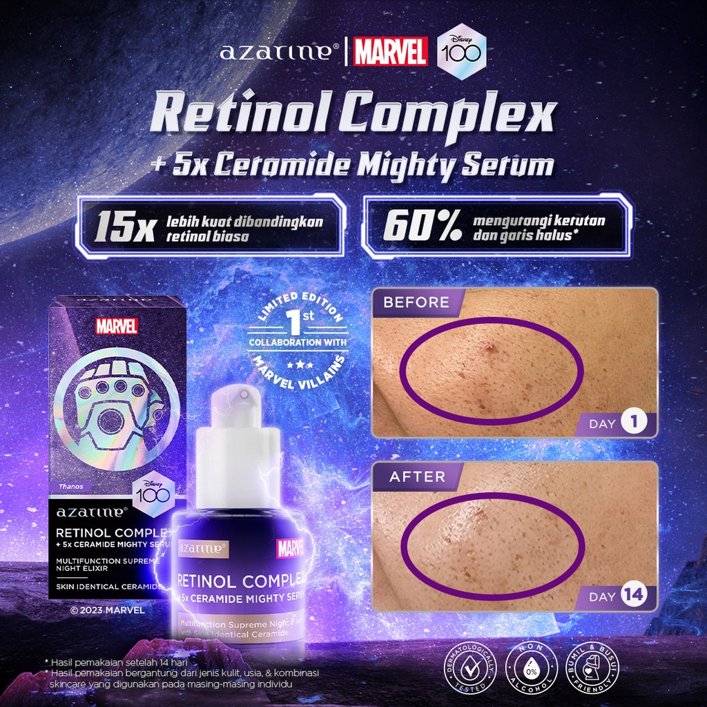 Azarine x Marvel Retinol Complex + 5x Ceramide Mighty Serum 20ml
