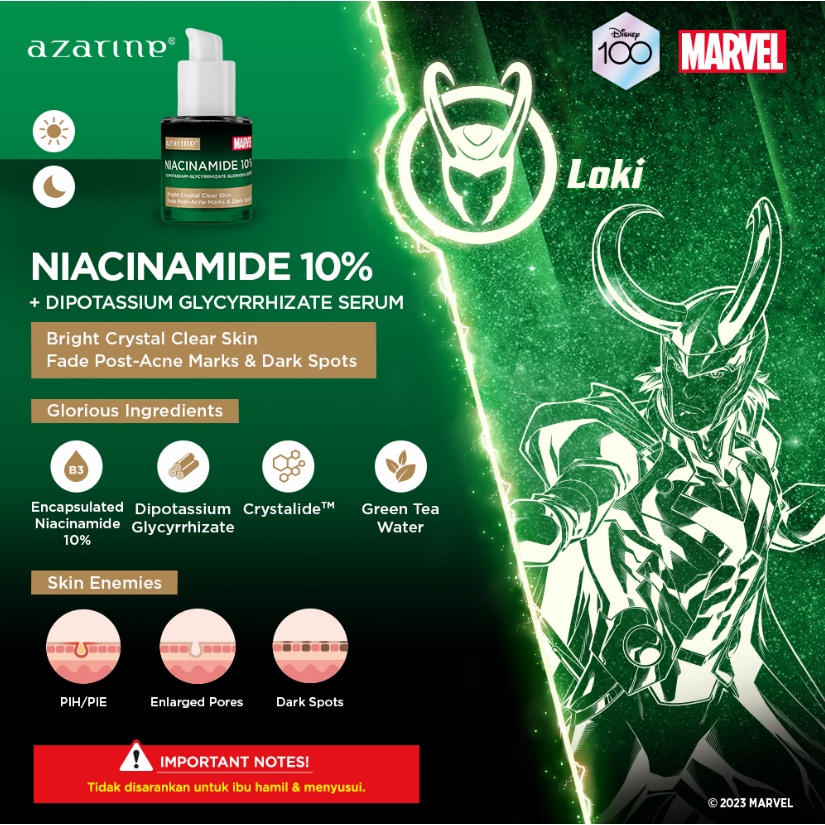 Azarine x Marvel Niacinamide 10% + Dipotassium Glycyrrhizate Glorious Serum 20ml