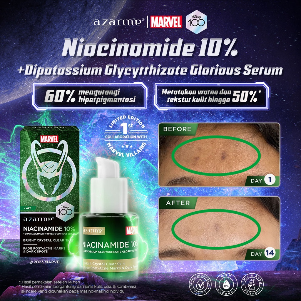 Azarine x Marvel Niacinamide 10% + Dipotassium Glycyrrhizate Glorious Serum 20ml