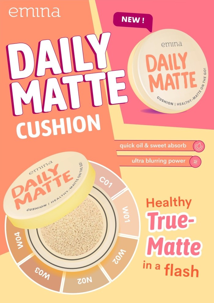 Emina Daily Matte Cushion SPF25 PA++ 15gr - W04 Mocca