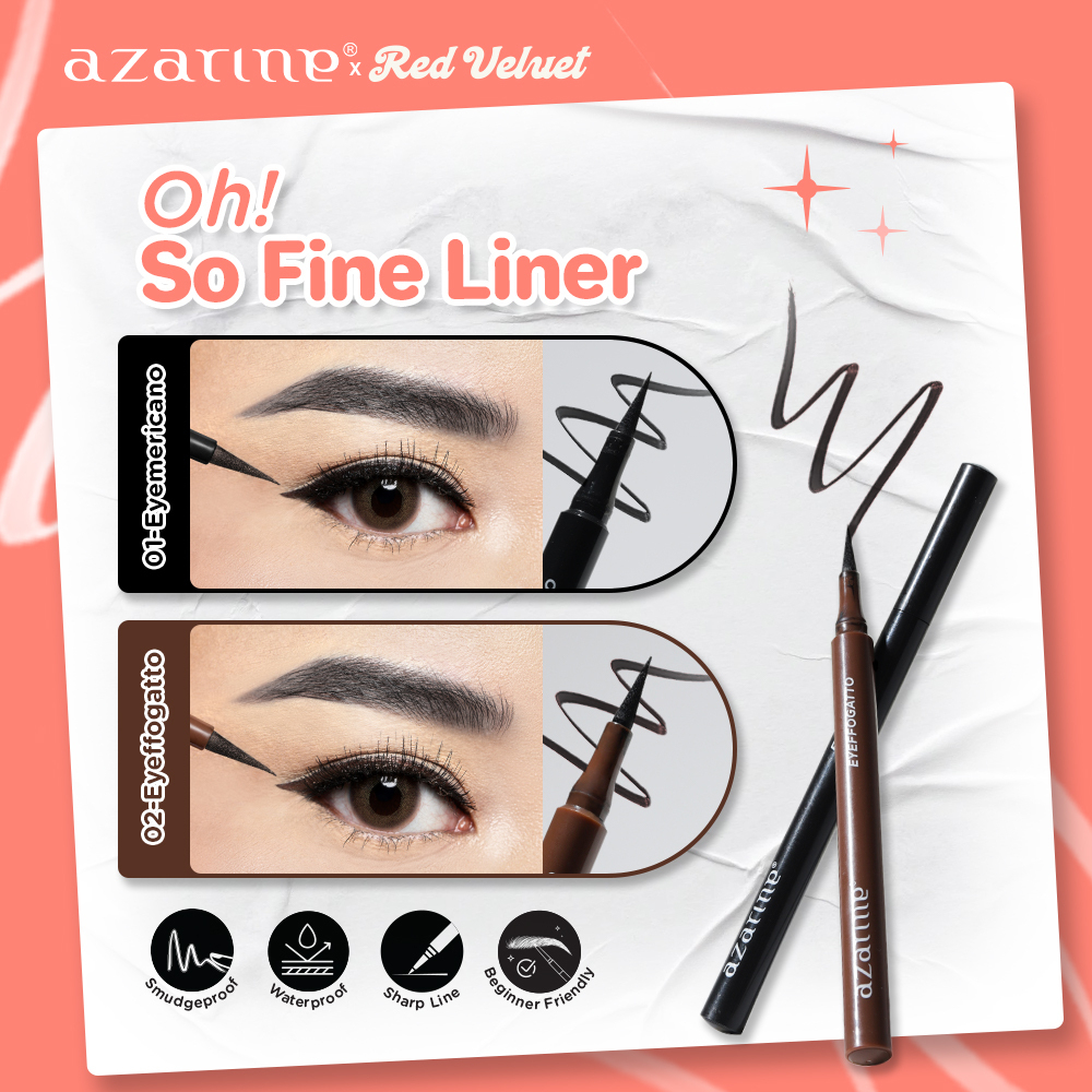 Azarine X Red Velvet - Oh! So Fine Liner - 02 Eyefogatto (BROWN)
