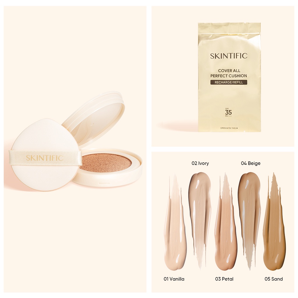 Skintific Cover All Perfect Cushion Refill - 01 Vanilla