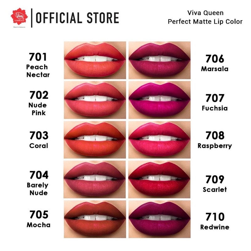 Viva Queen Perfect Matte Lip Color 2.5gr - 708 Raspberry