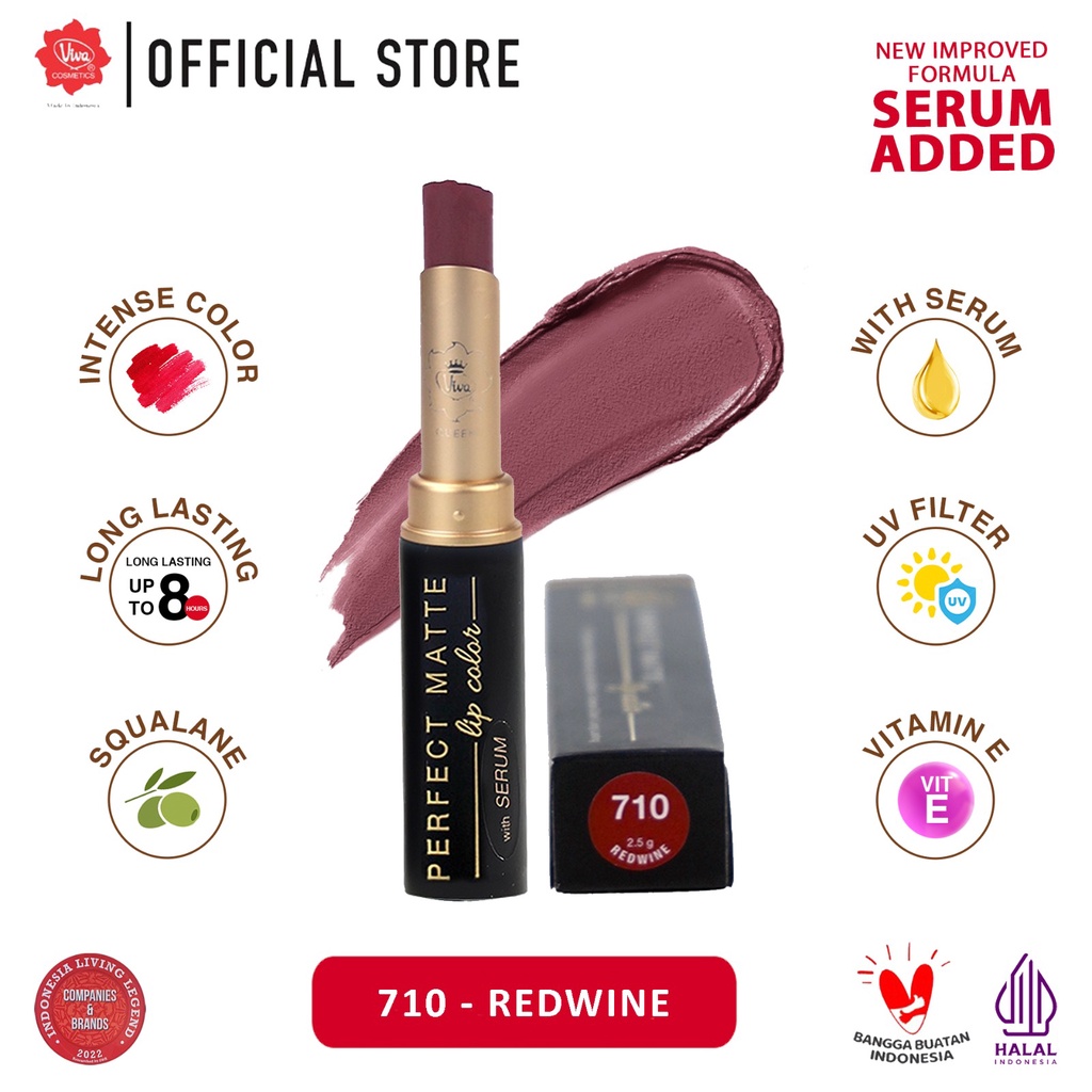 Viva Queen Perfect Matte Lip Color 2.5gr - 710 Redwine