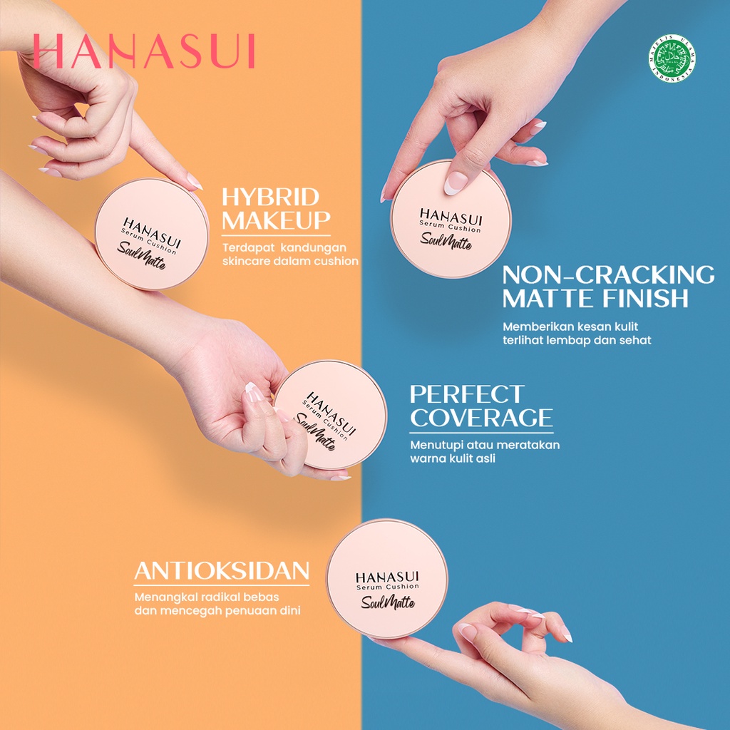 Hanasui Serum Cushion SoulMatte 15gr - 102 Natural