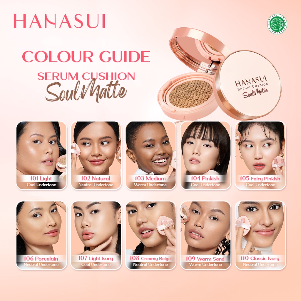 Hanasui Serum Cushion SoulMatte 15gr - 105 Fairy  Pinkish