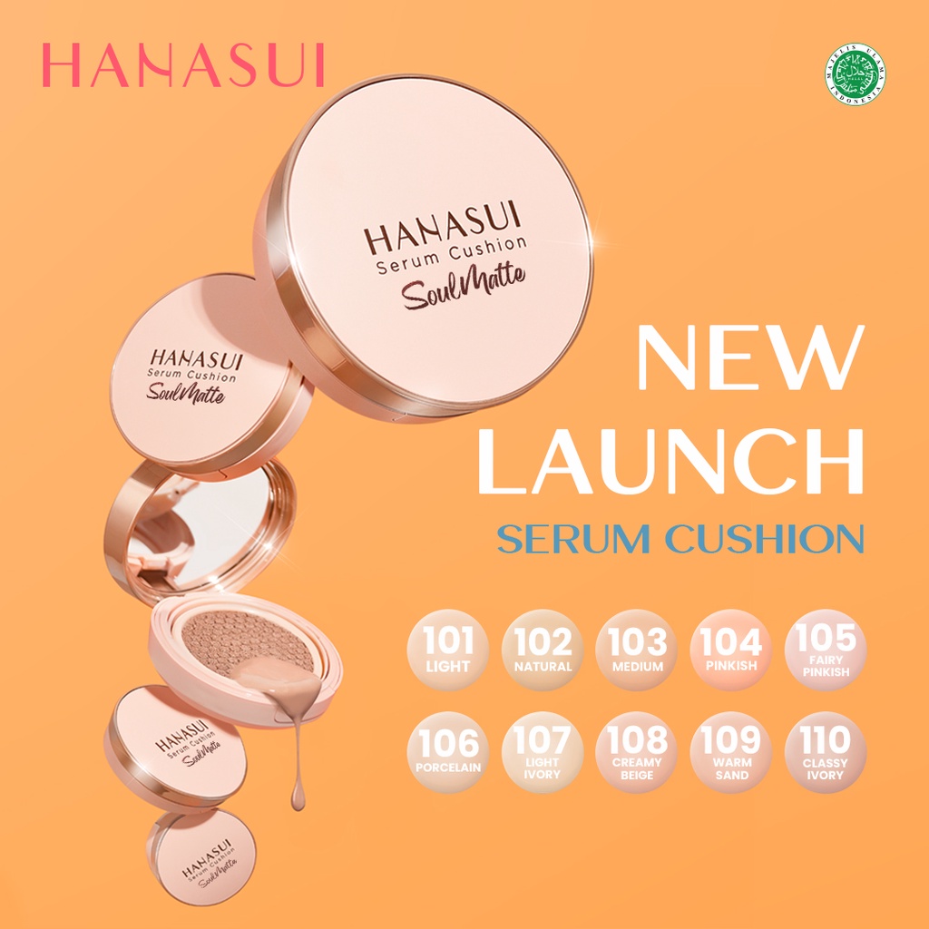 Hanasui Serum Cushion SoulMatte 15gr - 110 Classy Ivory