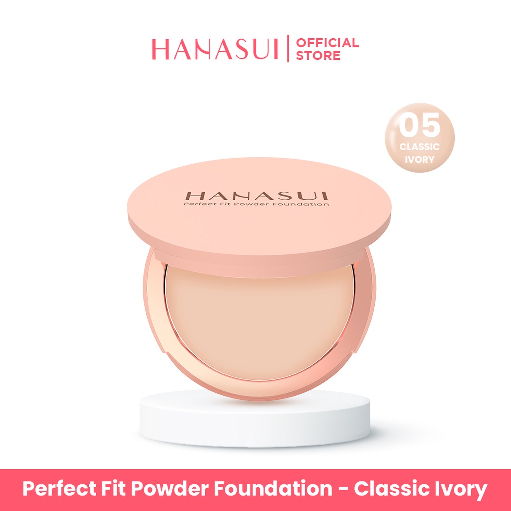 Hanasui Perfect Fit Powder Foundation 12.5gr (Compact) - 05 Classy Ivory