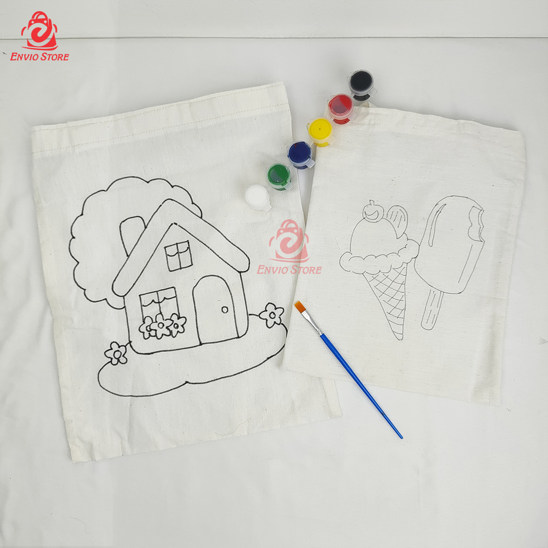 NIKNOK Painting Kit + Tas Kanvas Size M Ukuran 27 x 34 cm