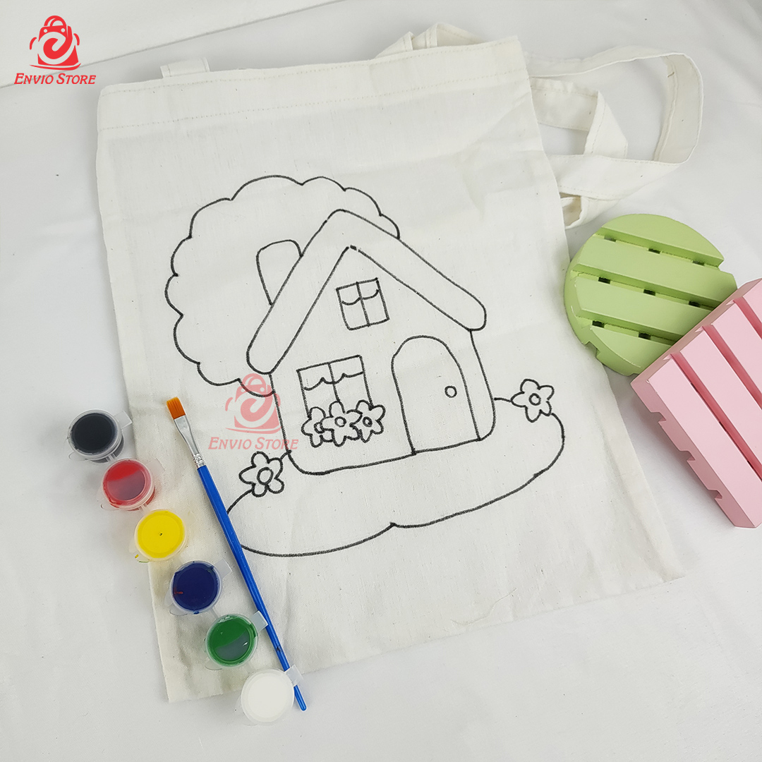 NIKNOK Painting Kit + Tas Kanvas Size M Ukuran 27 x 34 cm