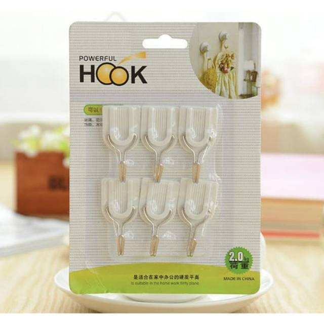 (6pcs) Sticky Hooks Set - Gantungan Hook