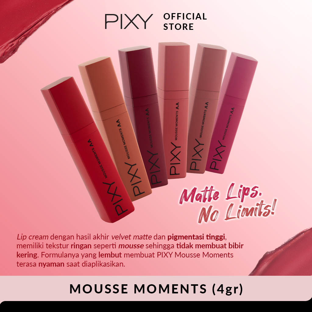 Pixy Mousse Moments Matte Lips - 01 Crown In Red